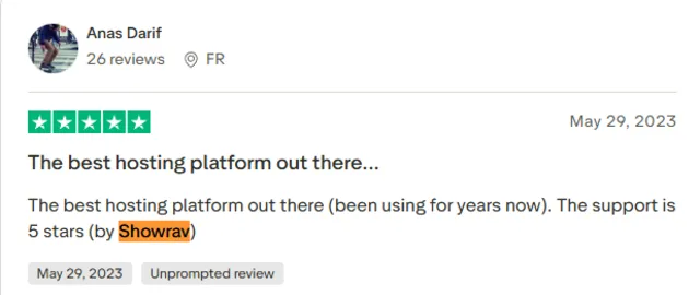Anas Darif Trustpilot review screenshot